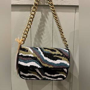 NEW VIRAL TikTok Army Beaded Bag with Chunky Gold Handle